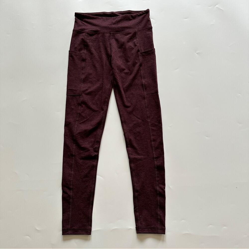 Aeropostale Size S Women’s Solid Color Wine 2 Pocket Sides Leggings